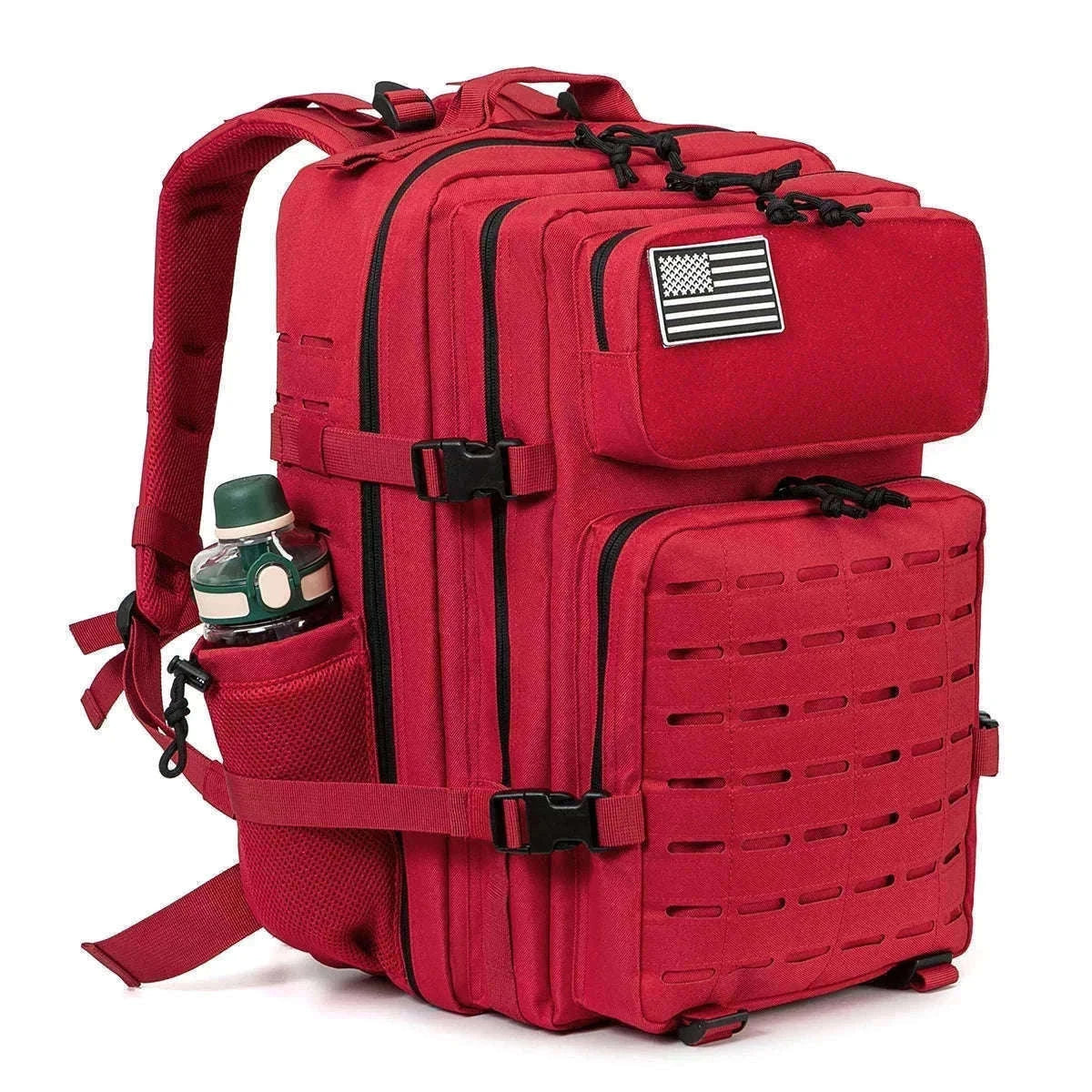 45L Tactical Backpack with Double Cup Holder-Khaki / United States
