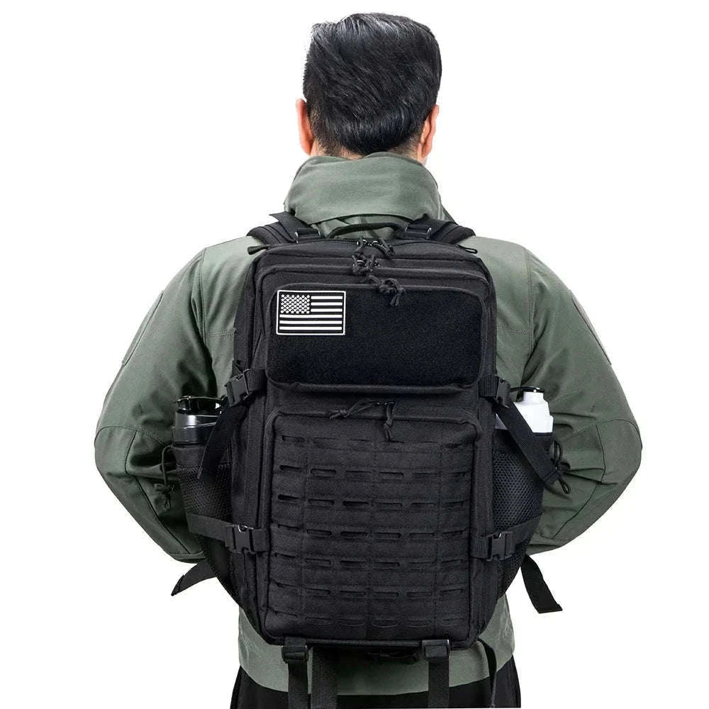 45L Tactical Backpack with Double Cup Holder-Khaki / United States