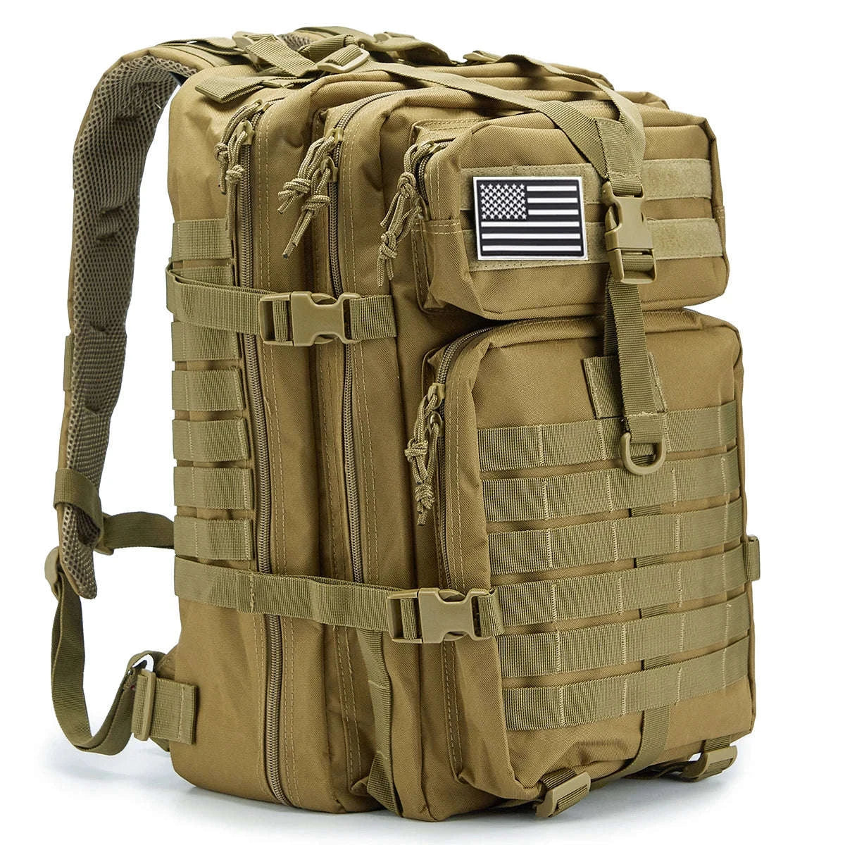 45L Tactical Backpack with Molle System-Khaki / United Kingdom