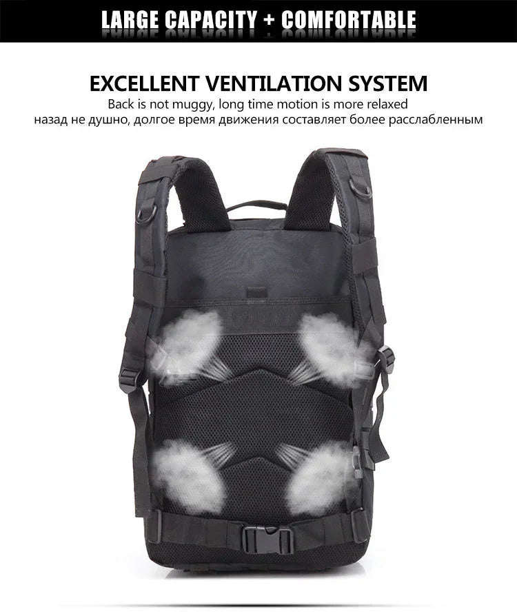 45L Tactical Backpack with Molle System-Khaki / United Kingdom