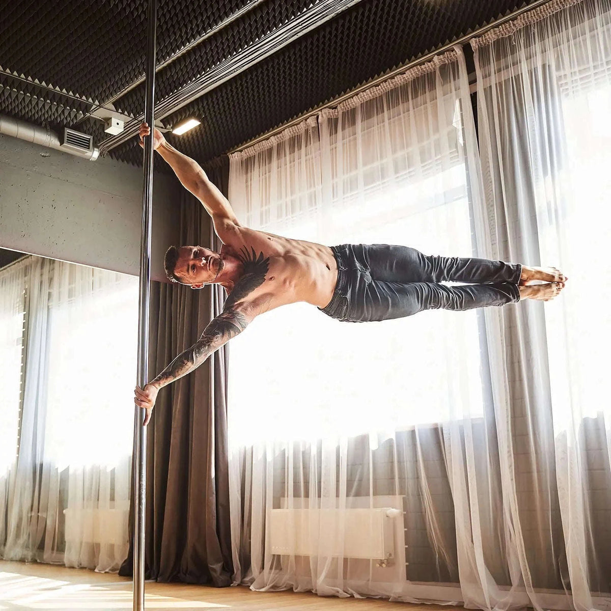 45mm Spinning & Static Dance Pole Kit Adjustable 88–111 Inches-CZECH REPUBLIC / 86x104in