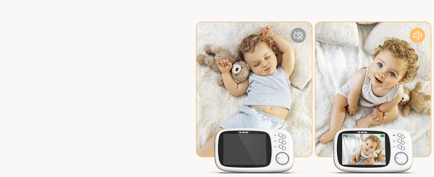BOIFUN 3.2" Wireless Baby Monitor with Camera, VOX, Night Vision