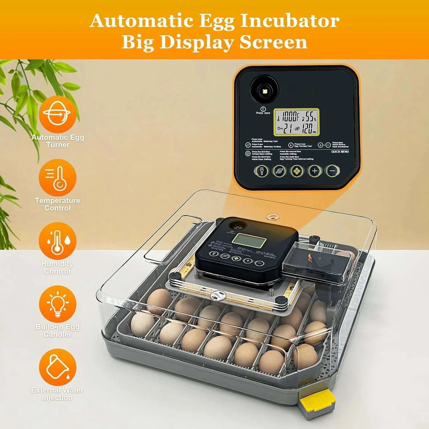 48 Egg Incubator with Auto Temperature & Humidity Control-United States