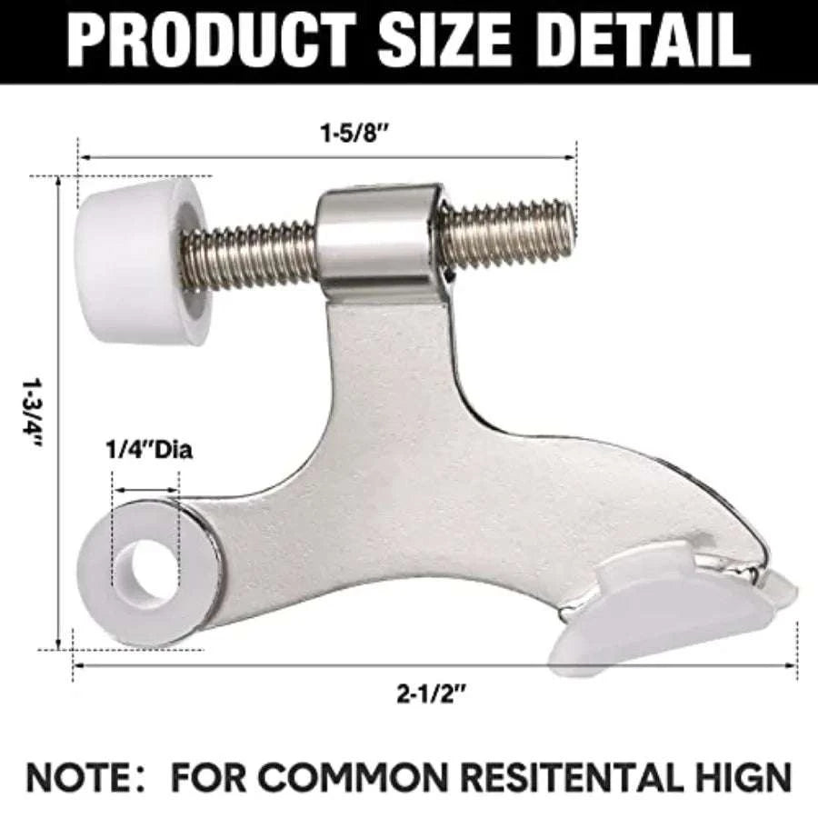 48-Pack Adjustable Hinge Pin Door Stops with Rubber Tips-United States / Black