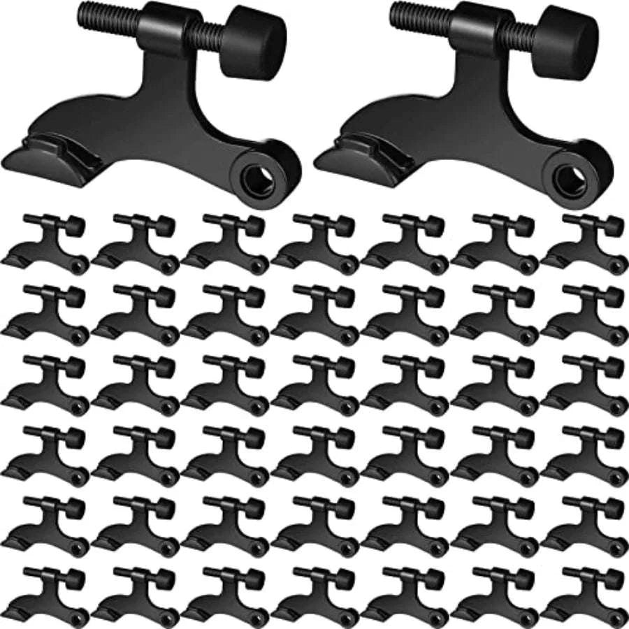 48-Pack Adjustable Hinge Pin Door Stops with Rubber Tips-United States / Black