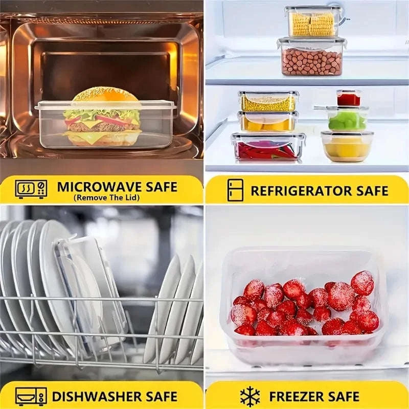 48-Piece Airtight Food Storage Container Set with Labels-United States / 48Pcs-B