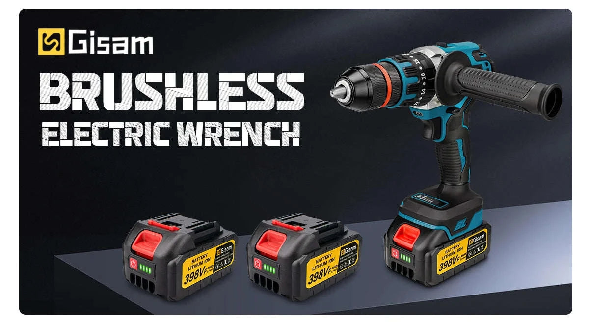 480N.M Brushless Electric Impact Drill for Makita 18V Batteries-2 Battery / spain