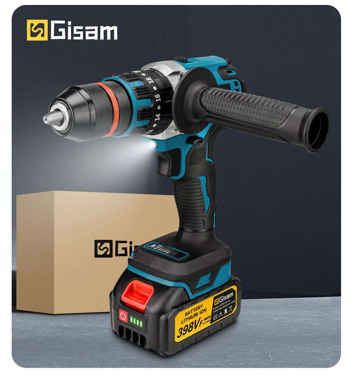 480N.M Brushless Electric Impact Drill for Makita 18V Batteries-2 Battery / spain