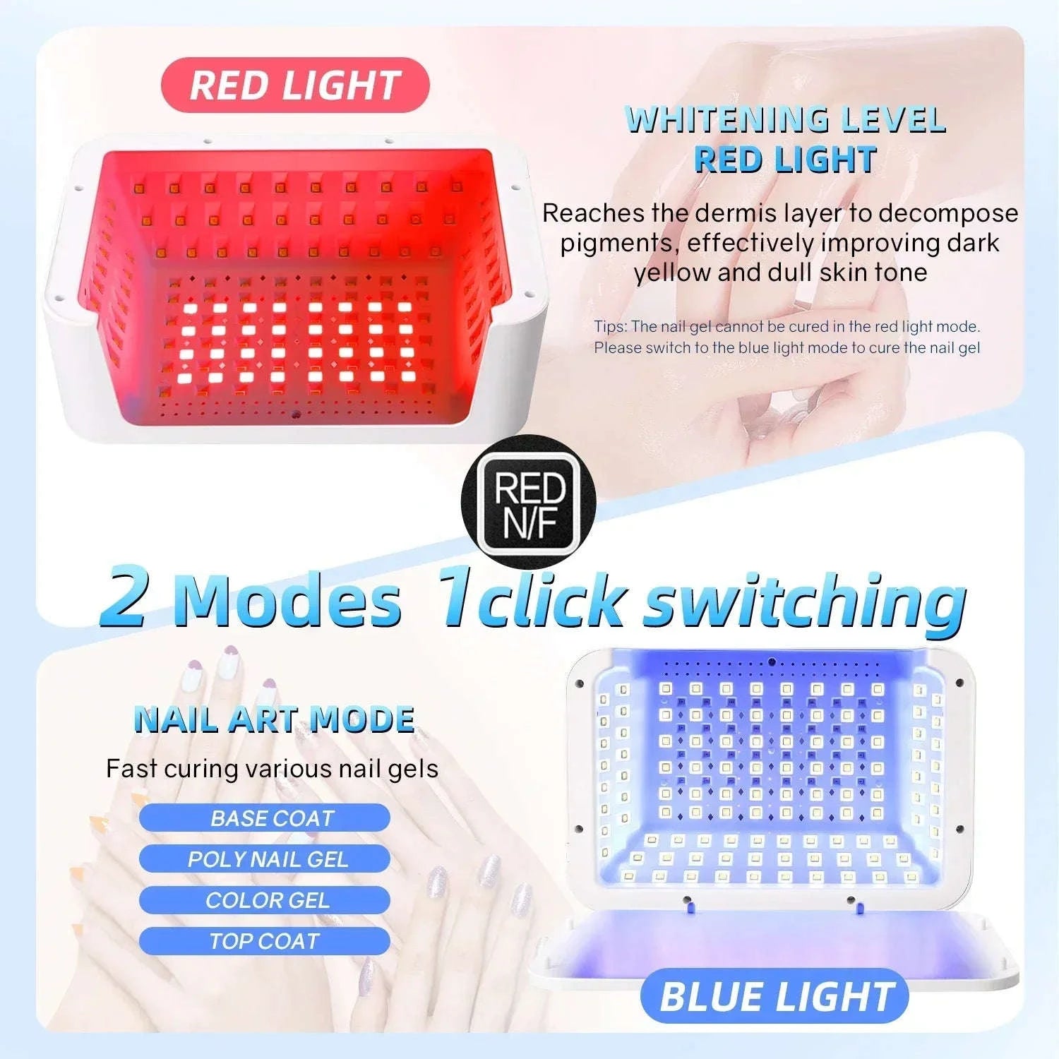 480W UV LED Nail Lamp with Large Space and Whitening Mode-SUN D5 / EU