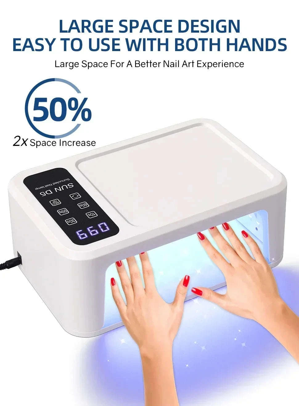 480W UV LED Nail Lamp with Large Space and Whitening Mode-SUN D5 / EU