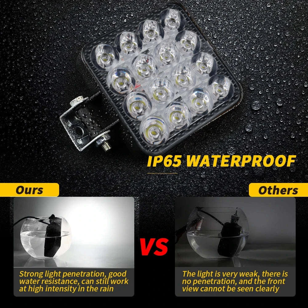 48W 16 LED 12V 24V LED Work Light Bar-6pcs