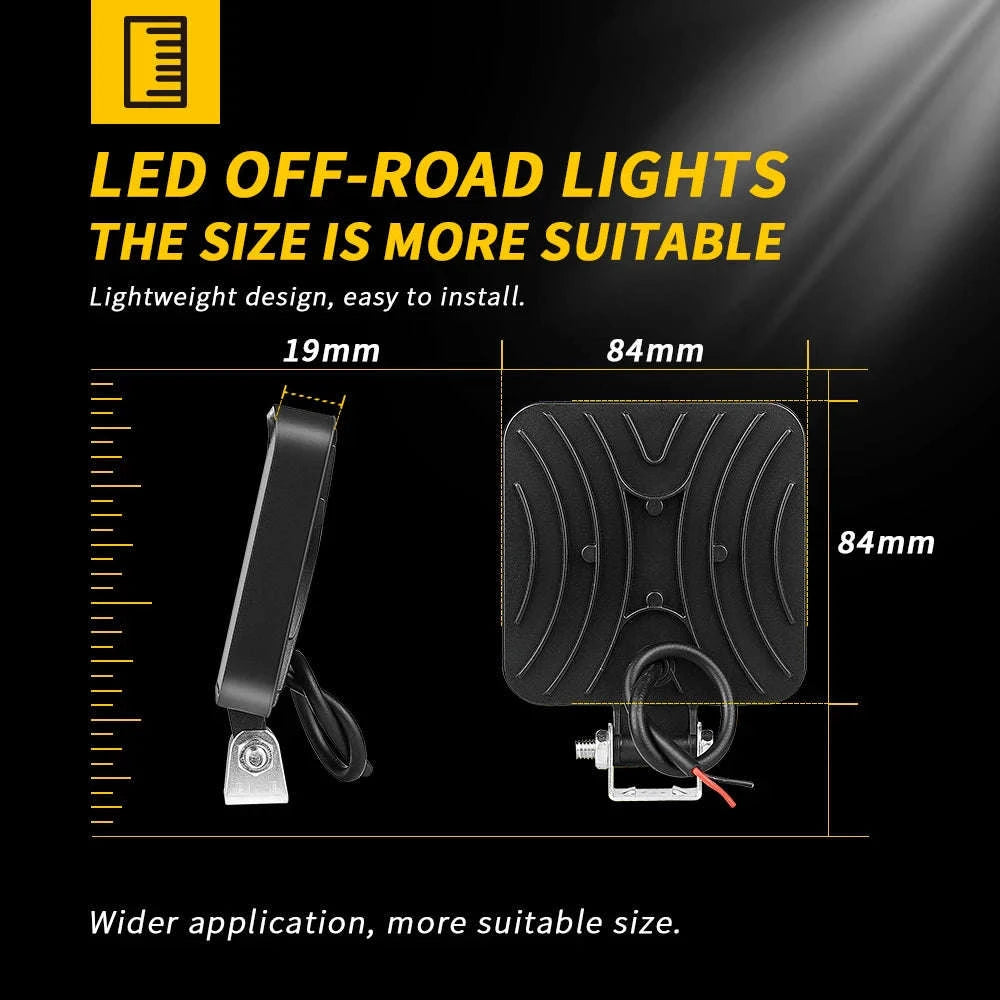 48W 16 LED 12V 24V LED Work Light Bar-6pcs