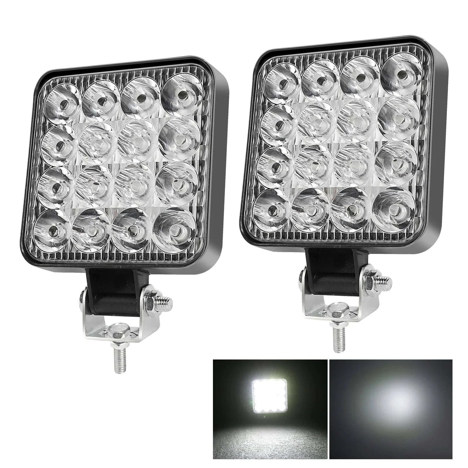 48W Mini LED Work Light Bar for Off-Road Vehicles, 12-24V-4PCS Strobe DRL