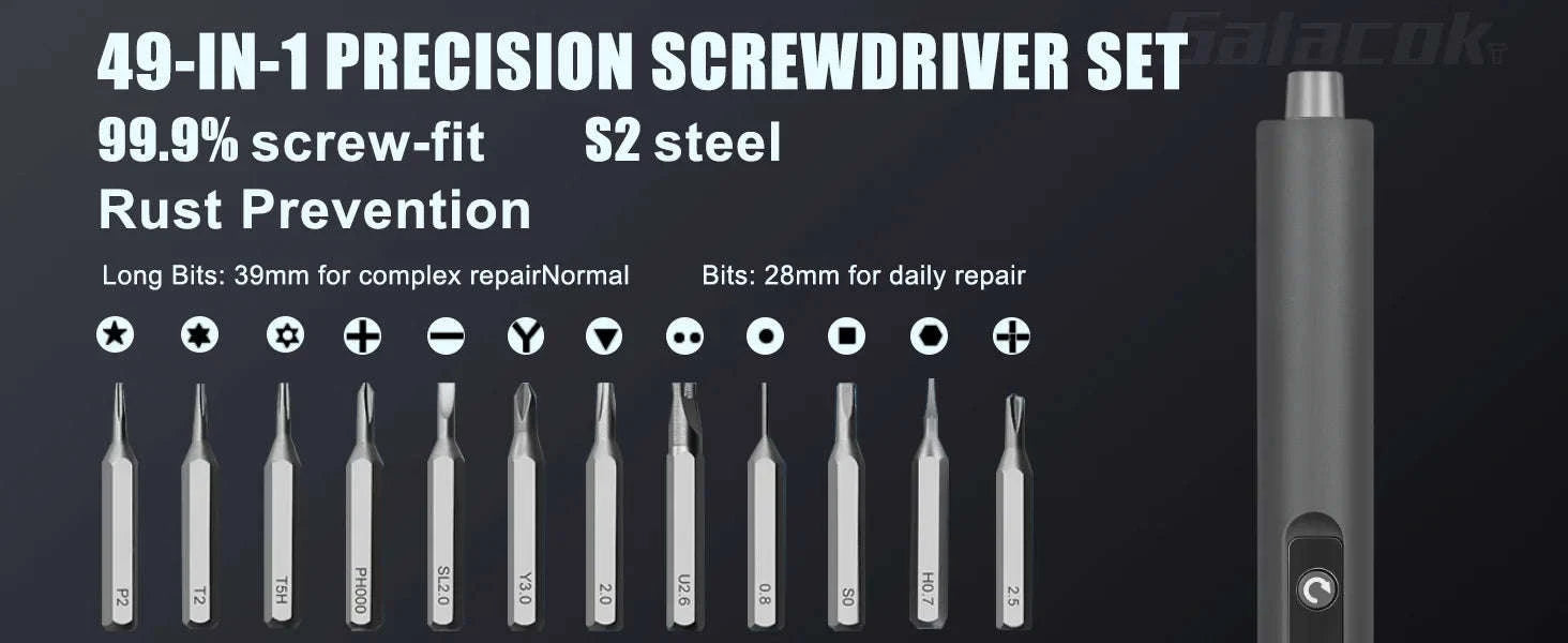 49-in-1 Precision Electric Screwdriver Set with 5 Torque Levels-49 IN 1 / United States