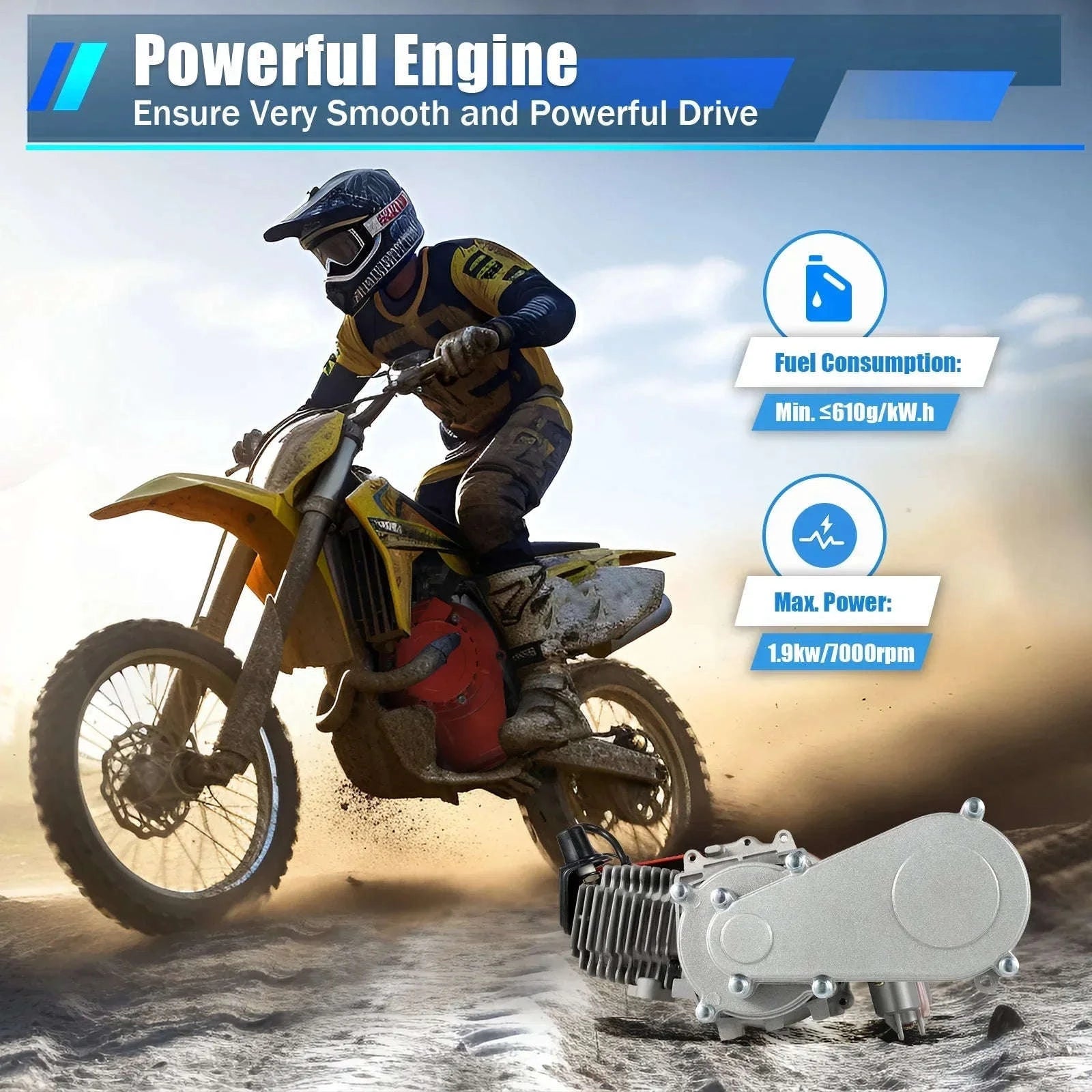 49CC 2‑Stroke Pull Start Engine for Mini Bikes-49CC 2-Stroke Engine / United States