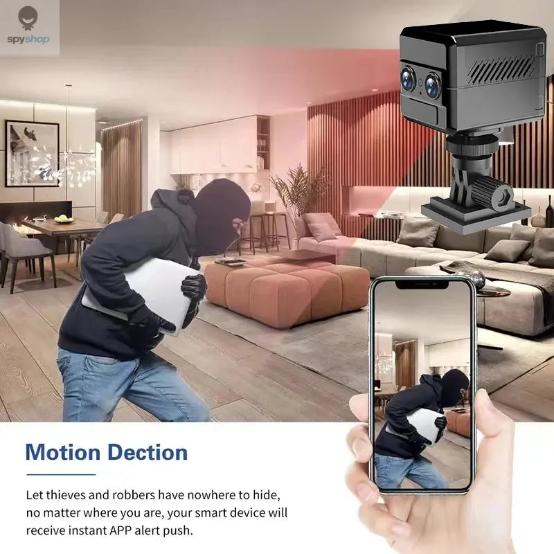 4G Sim Mini 4K Dual-Lens Camera 6X Zoom Motion Detection Night Vision 4000mAh Big Battery Two-Way Intercom Surveillance Spy-shop.com