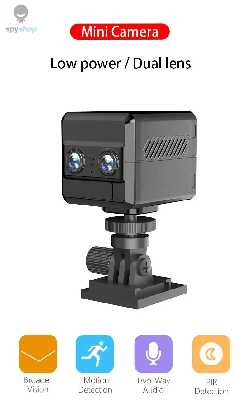 4G Sim Mini 4K Dual-Lens Camera 6X Zoom Motion Detection Night Vision 4000mAh Big Battery Two-Way Intercom Surveillance Spy-shop.com