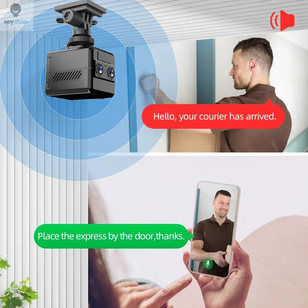 4G Sim Mini 4K Dual-Lens Camera 6X Zoom Motion Detection Night Vision 4000mAh Big Battery Two-Way Intercom Surveillance Spy-shop.com