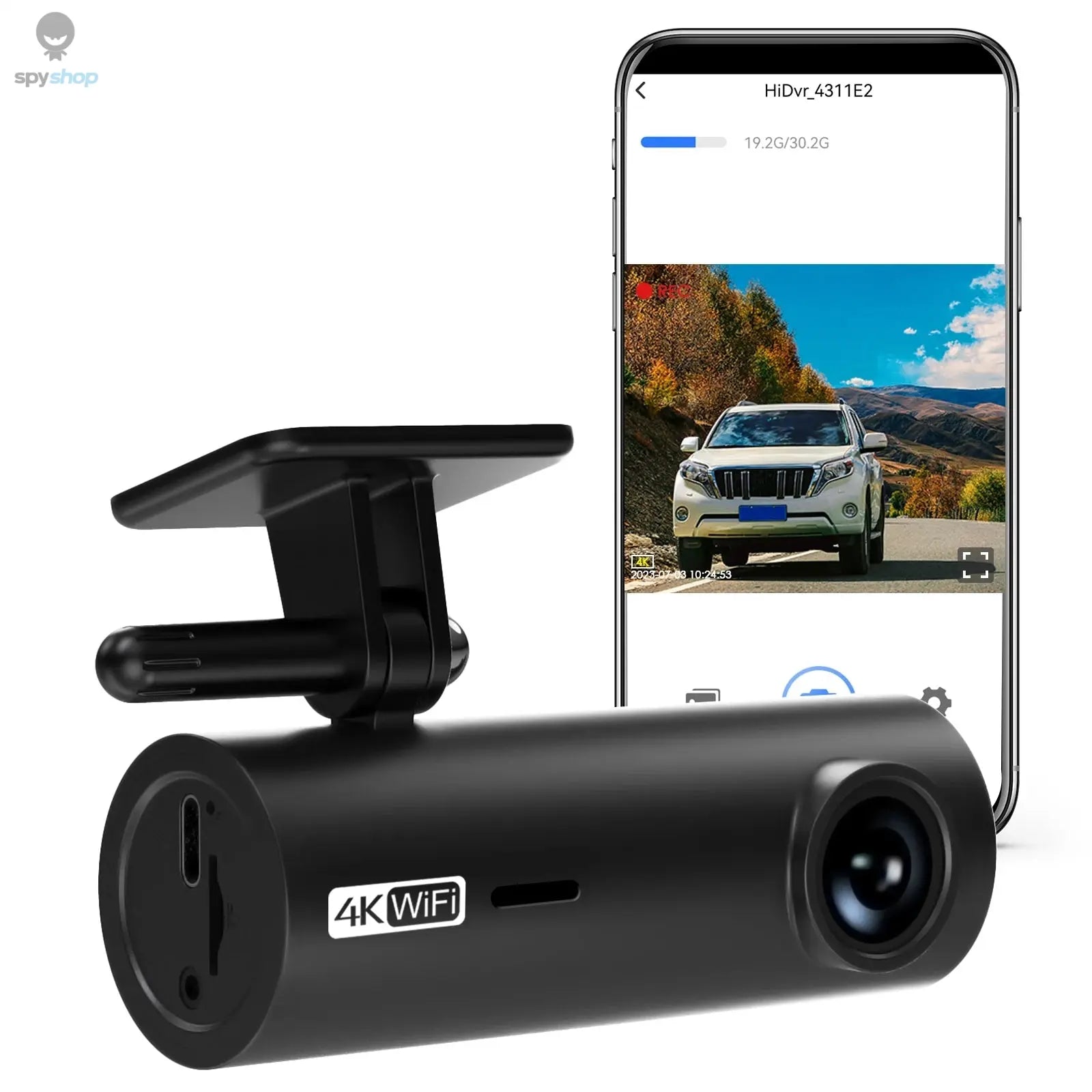 4K Car Dash Cam DVR Recorder Auto Recorder APP Control Black Box WIth WIFI Voice 24h Parking Monitoring function car accessories Spy-shop.com