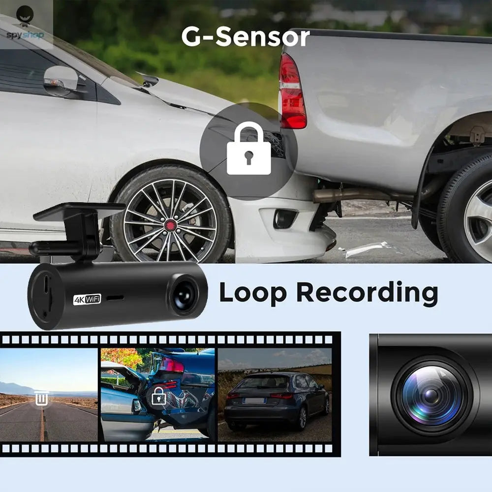 4K Car Dash Cam DVR Recorder Auto Recorder APP Control Black Box WIth WIFI Voice 24h Parking Monitoring function car accessories Spy-shop.com