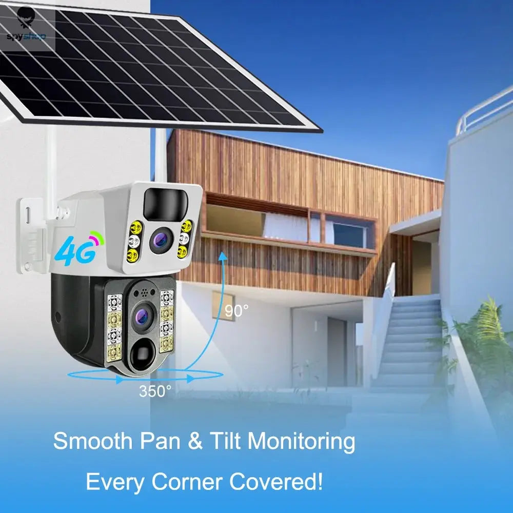 4K Solar Camera 4G SIM Card Dual Lens 8MP HD Night Vision IP CCTV Surveillance PTZ PIR Human Detection Alarm Waterproof Camera Spy-shop.com