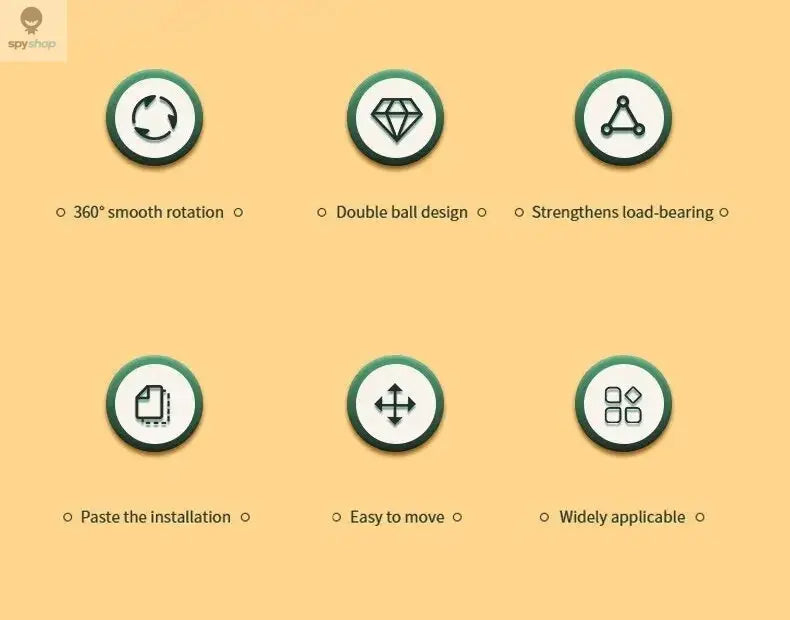 4PCS Adhesive Non Perforated Universal Wheel Furniture Base Roller Ball Type Casters Handcart Silent Wheel Spy-shop.com