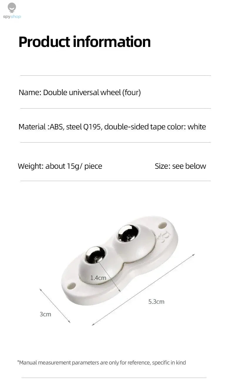 4PCS Adhesive Non Perforated Universal Wheel Furniture Base Roller Ball Type Casters Handcart Silent Wheel Spy-shop.com