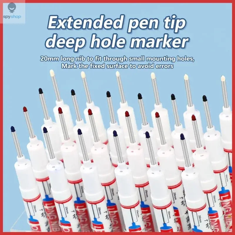 4Pcs/Set 20mm Deep Hole Long Nib Head Markers For Metal Perforating Pen Waterproof Bathroom Woodworking Decoration Multi-Purpose Spy-shop.com