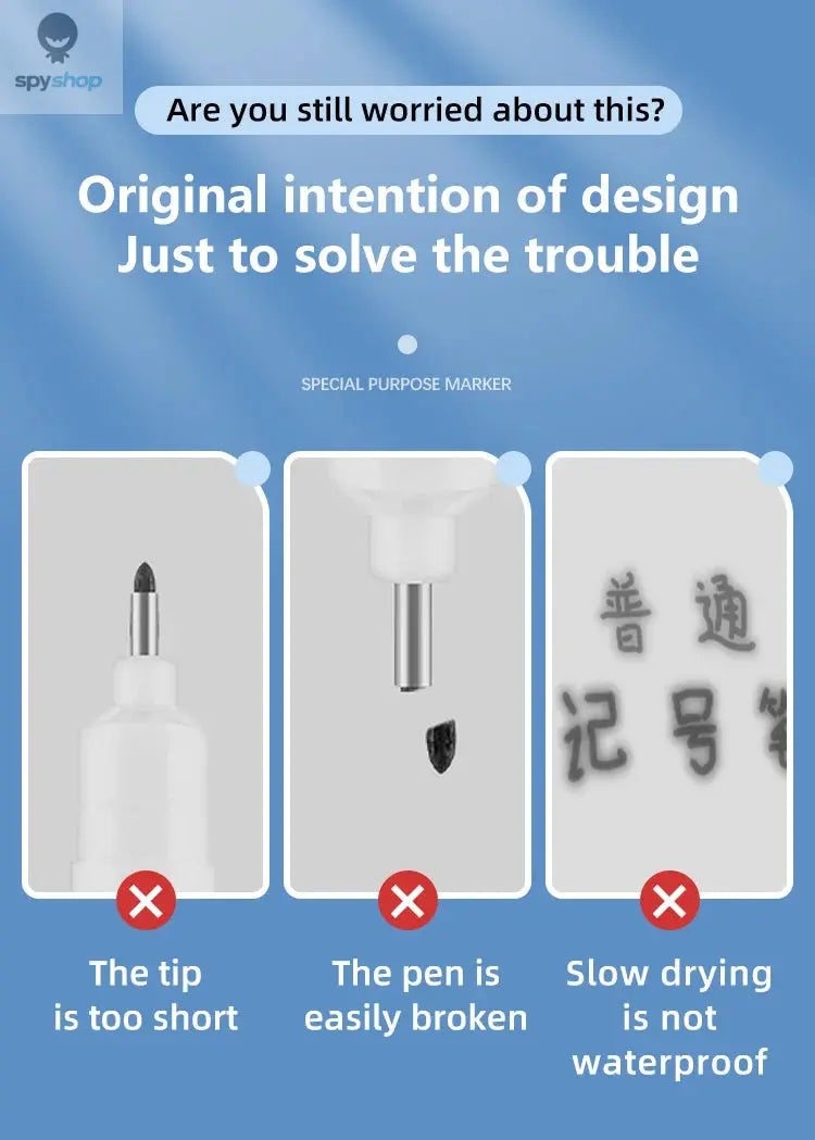 4Pcs/Set 20mm Deep Hole Long Nib Head Markers For Metal Perforating Pen Waterproof Bathroom Woodworking Decoration Multi-Purpose Spy-shop.com