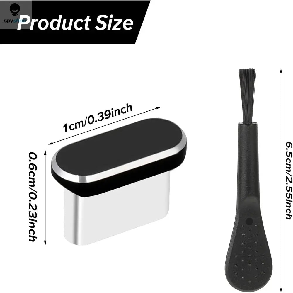 4Pcs USB C Dust Plug With Cleaning Brush Anti Dust USB-C Plug Cover Charging Port Cover Caps For iphone Samsung All Smart Phone Spy-shop.com