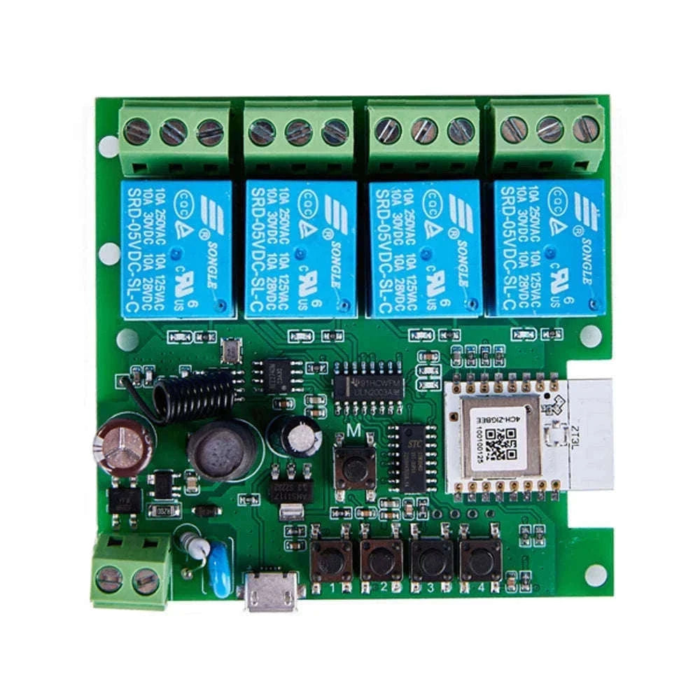 4CH Zigbee Tuya Smart Home Relay Module for 4 Circuits-AC85-250V