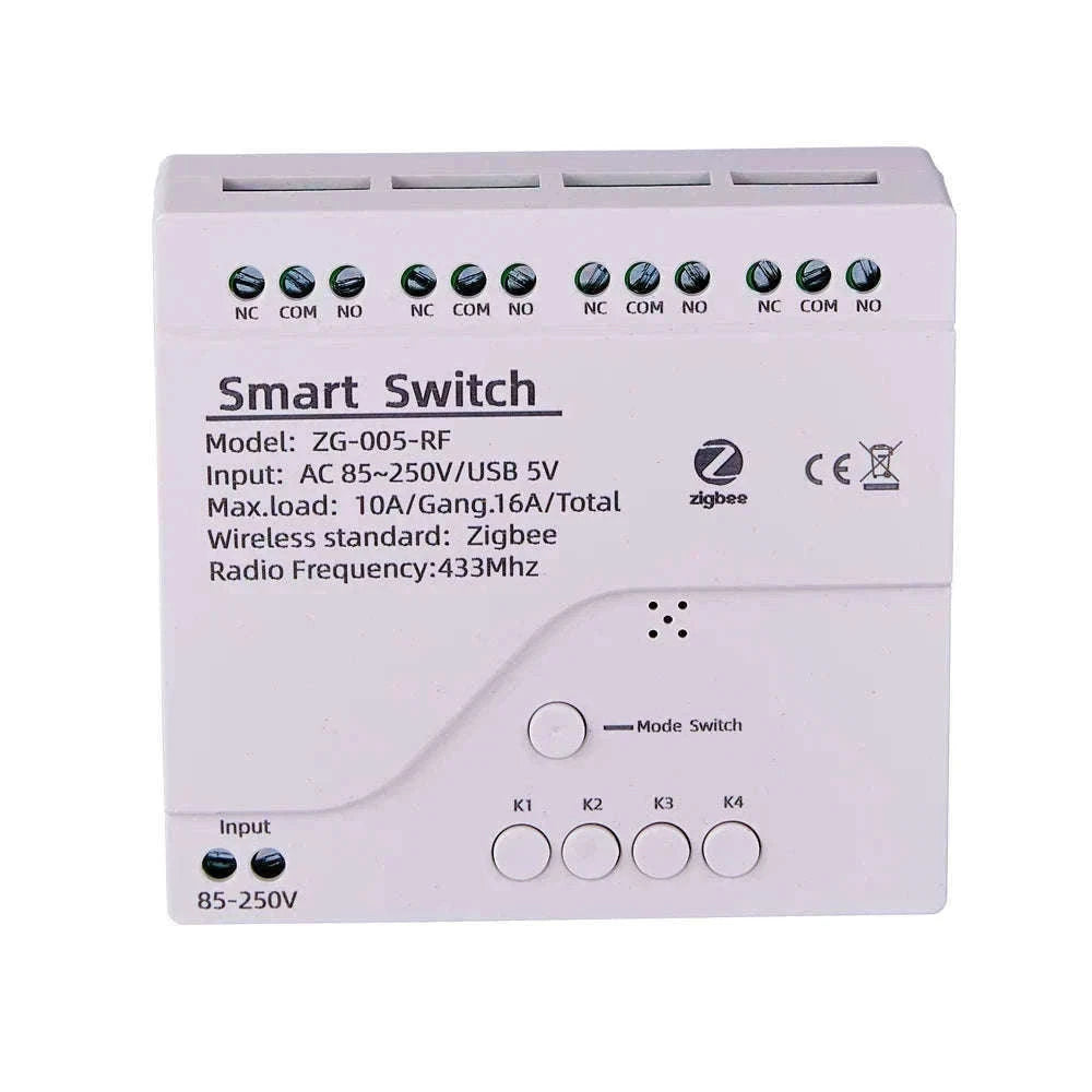 4CH Zigbee Tuya Smart Home Relay Module for 4 Circuits-AC85-250V