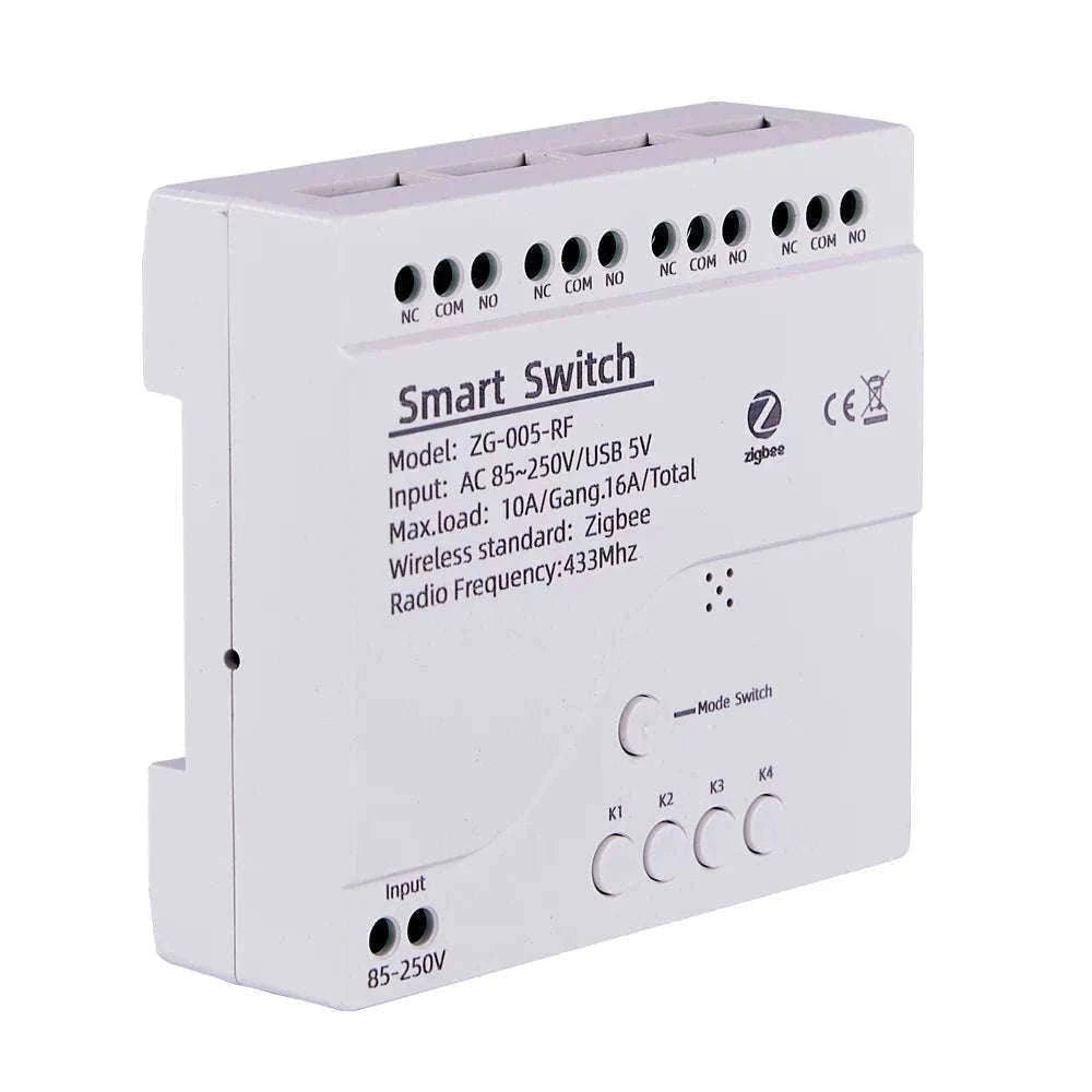 4CH Zigbee Tuya Smart Home Relay Module for 4 Circuits-AC85-250V