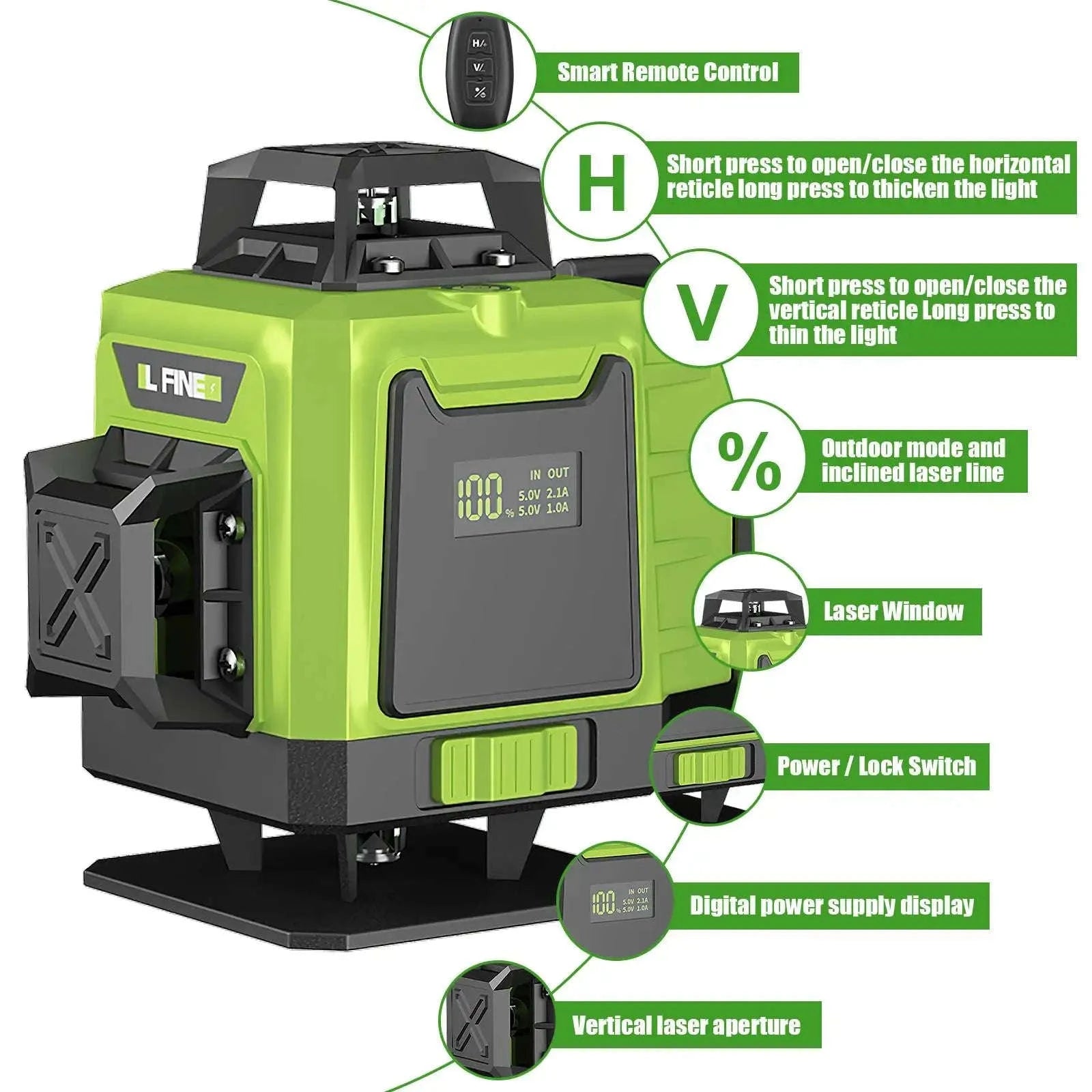 4D Laser Level 16-Line 360° Self-Leveling Tool-Europe Version