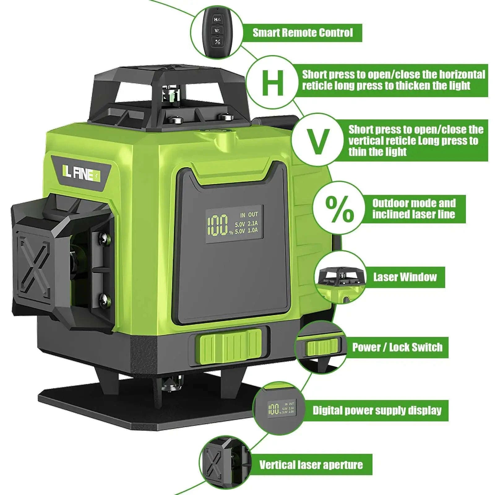 4D Laser Level with 360° Green Beam Projection-Red 4D 16 line with a cloth bag / Poland
