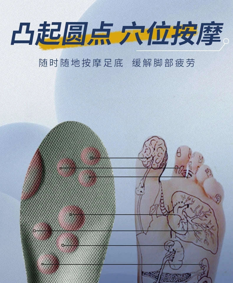 4D Massage Insoles Super Soft Arch Support Orthopedic Inserts-blue / 43-44(270mm)