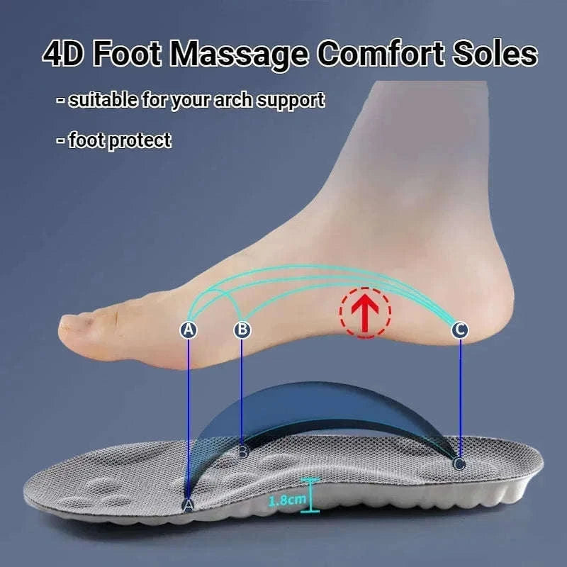 4D Massage Insoles with Arch Support for Daily Comfort-blue / 35-36(230mm)