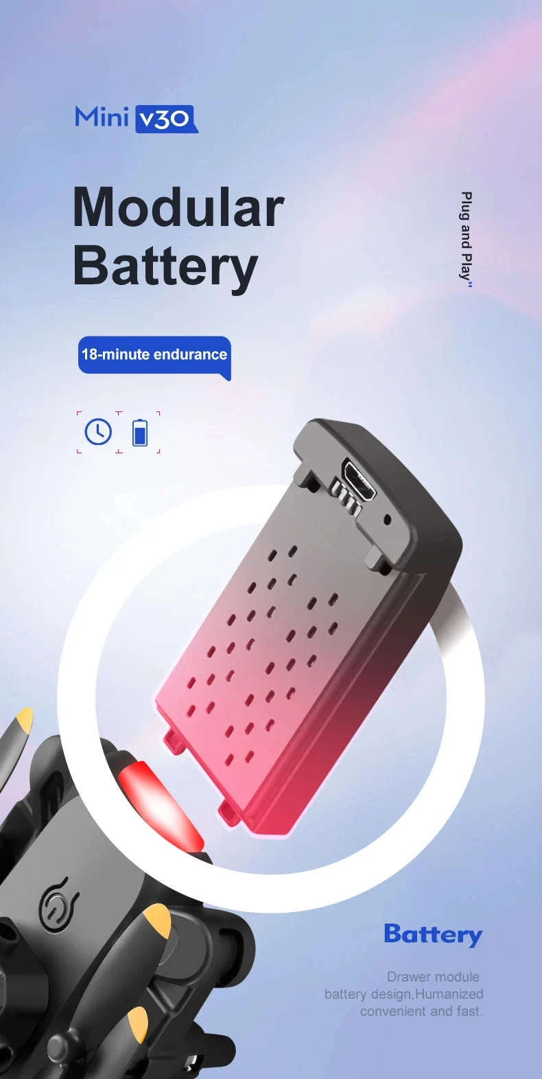 4DRC V30 Mini Drone with Camera HD-Black-Dual4K-1B