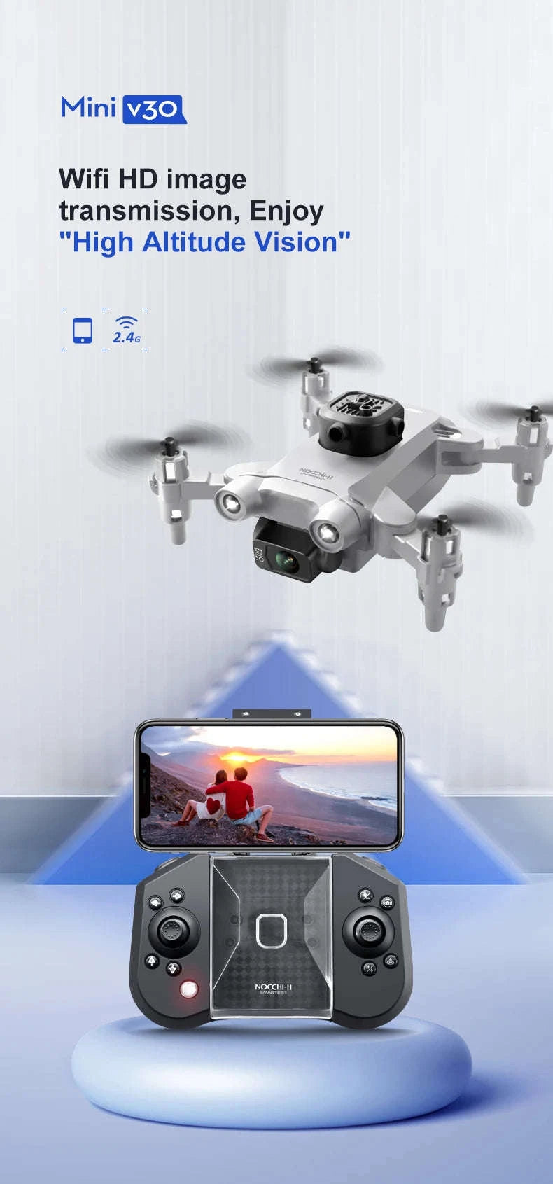 4DRC V30 Mini Drone with Camera HD-Black-Dual4K-1B