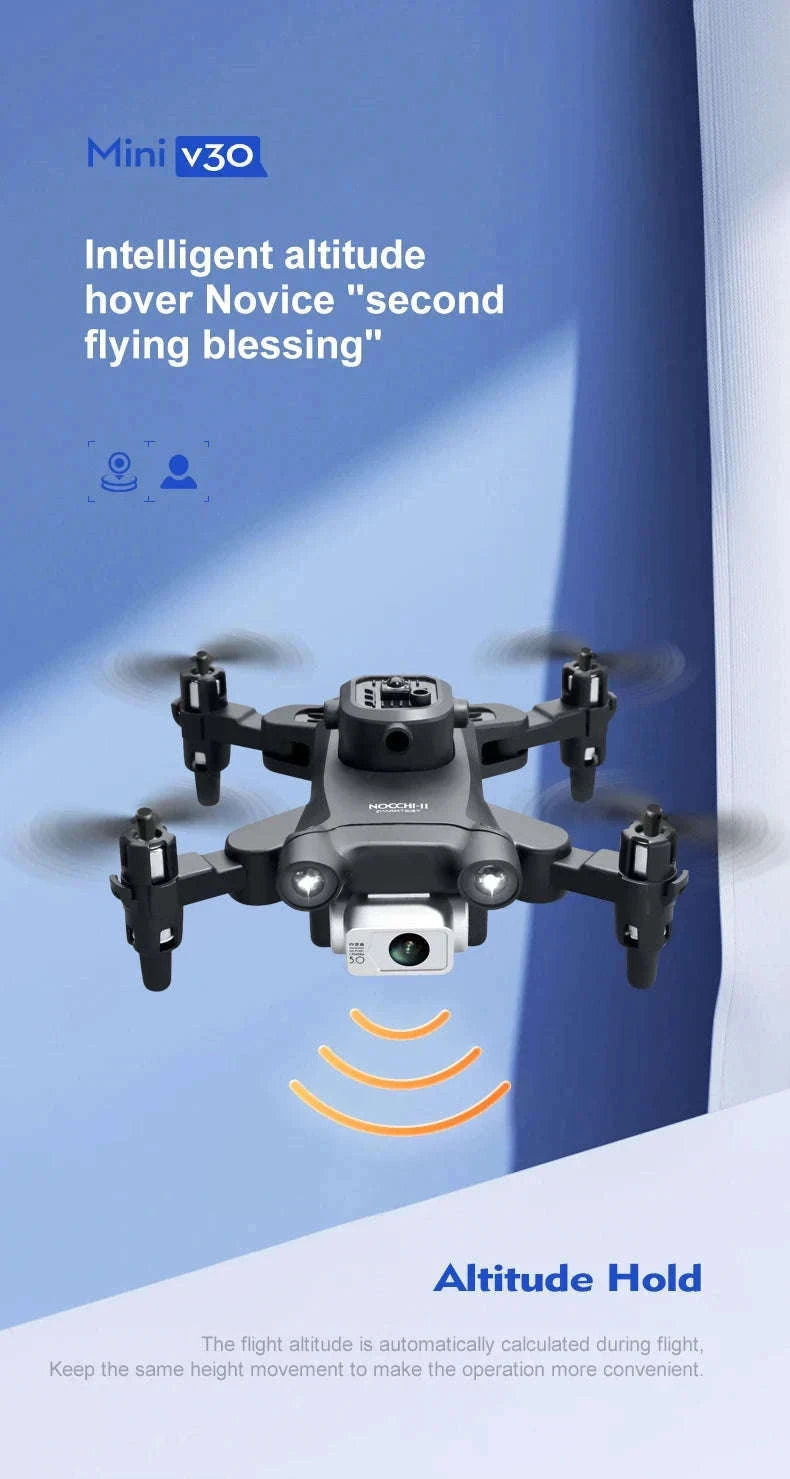 4DRC V30 Mini Drone with HD Camera for Easy Flying-Black-Dual4K-1B