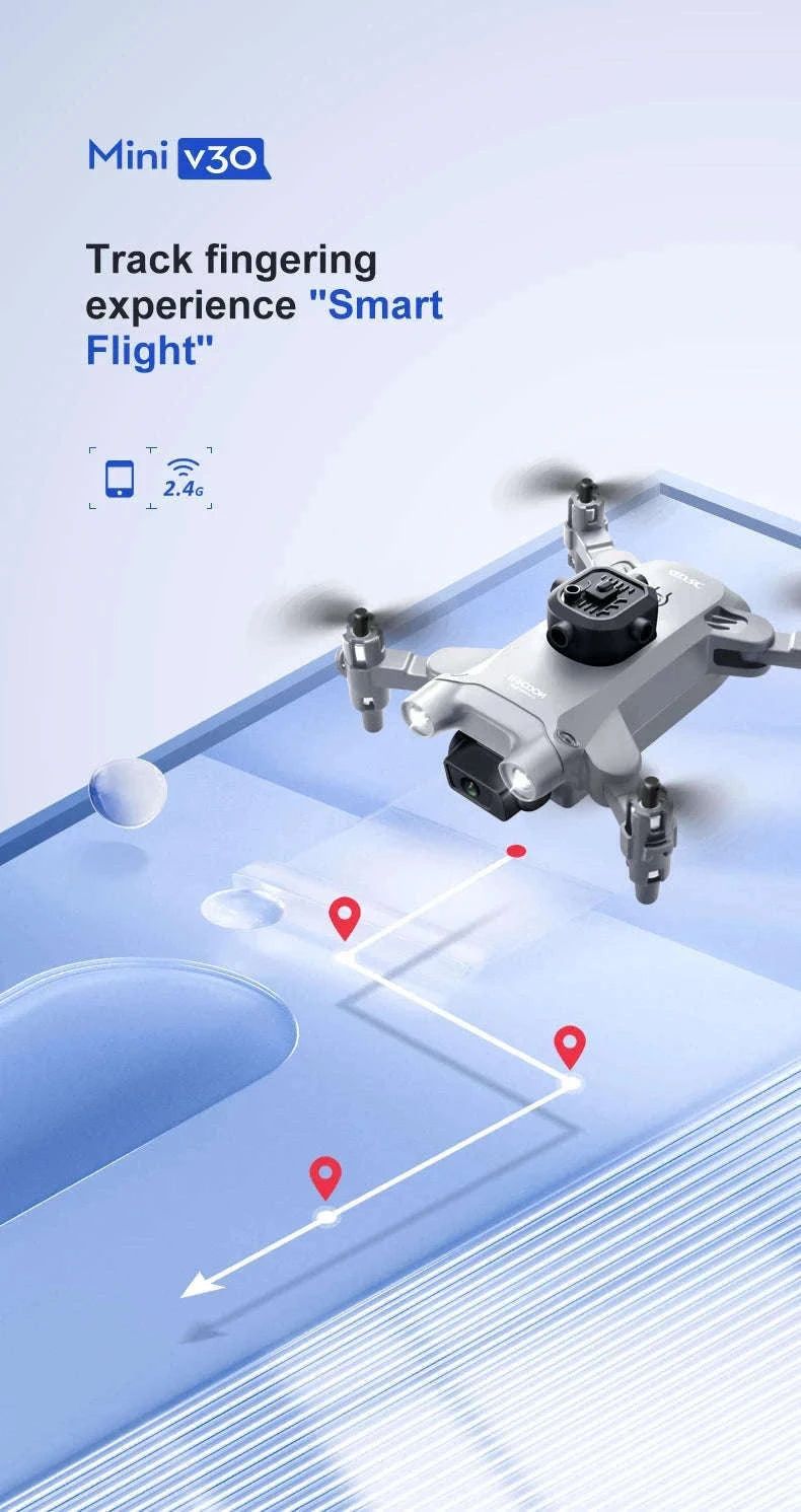 4DRC V30 Mini Drone with HD Camera for Easy Flying-Black-Dual4K-1B