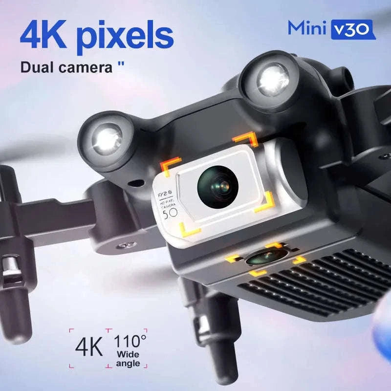 4DRC V30 Mini Drone with HD Camera for Easy Flying-Black-Dual4K-1B