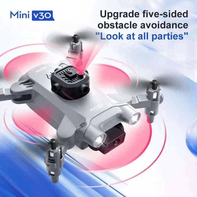 4DRC V30 Mini Drone with HD Camera for Easy Flying-Black-Dual4K-1B
