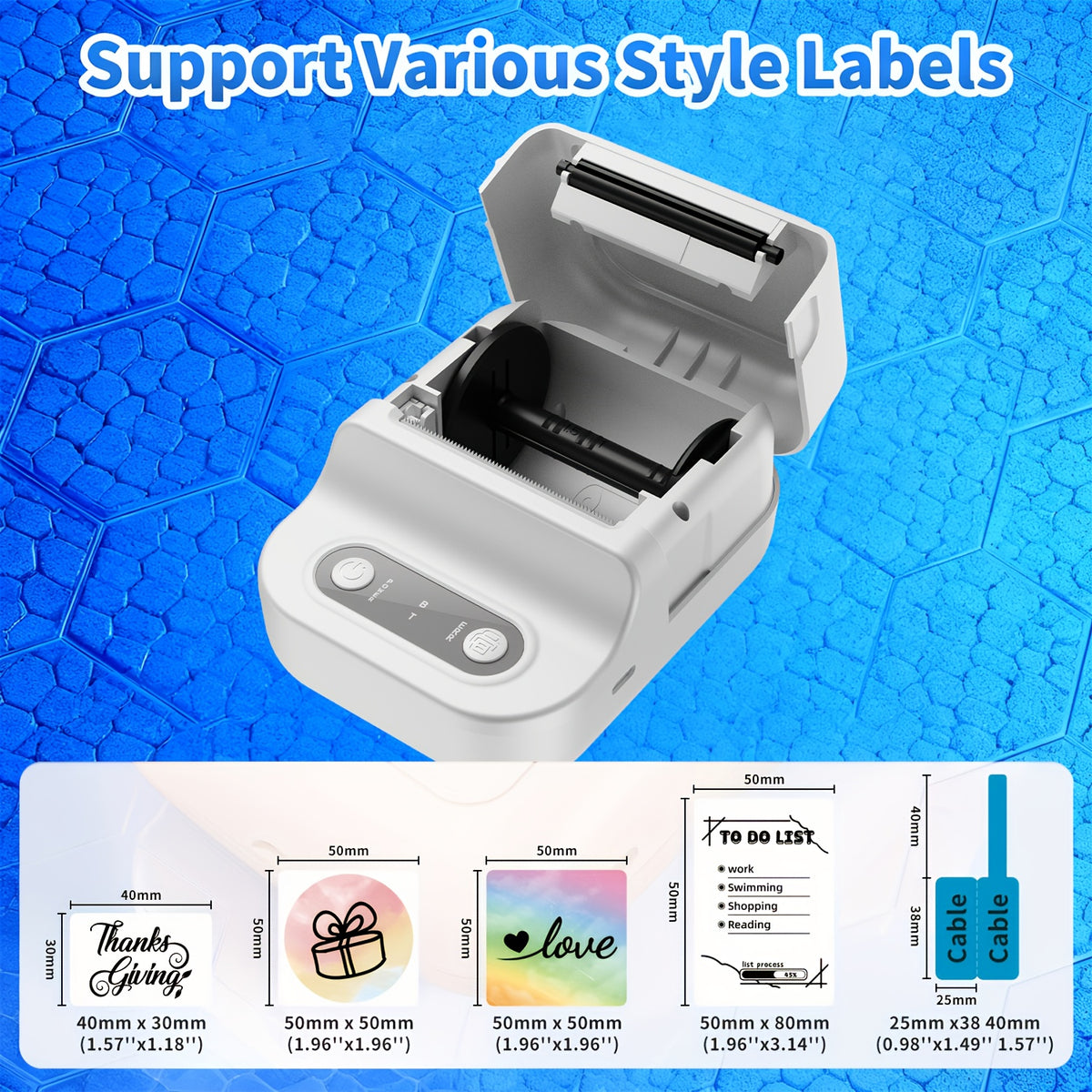 Bluetooth Thermal Label Printer and Paper Options