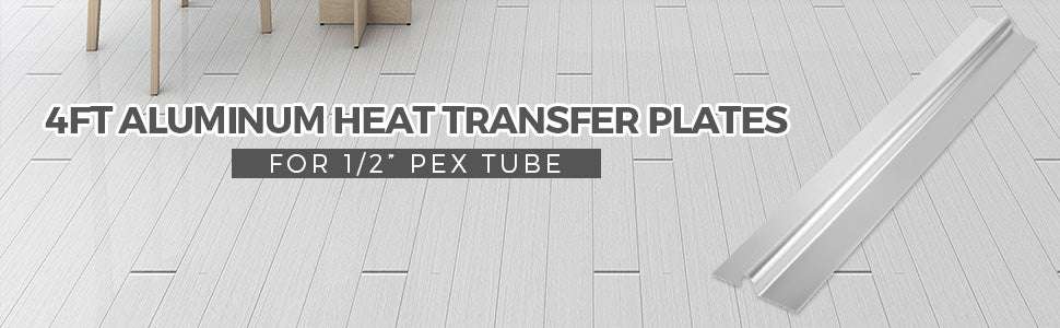 4FT Aluminum Heat Transfer Plates for 1/2" PEX Radiant Floor Heating-100PCS / United States
