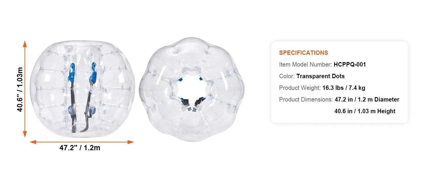 4FT Inflatable Bumper Ball Zorb for Kids & Teens PVC Body Ball-1pcs / spain