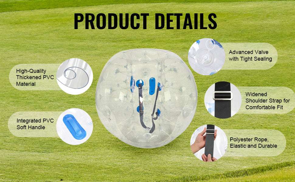 4FT Inflatable Bumper Ball Zorb for Kids & Teens PVC Body Ball-1pcs / spain