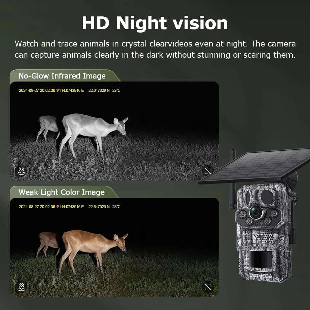 4G 2K 5MP Trail Camera with PIR Motion Detection & Night Vision-only Cam 32GB / france
