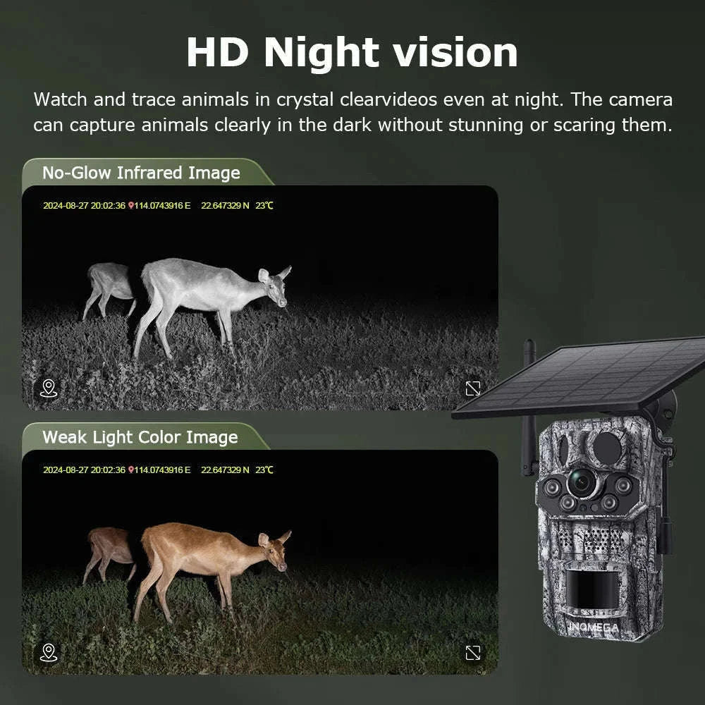 4G 2K 5MP Trail Camera with PIR Motion Detection & Night Vision-only Cam 32GB / france