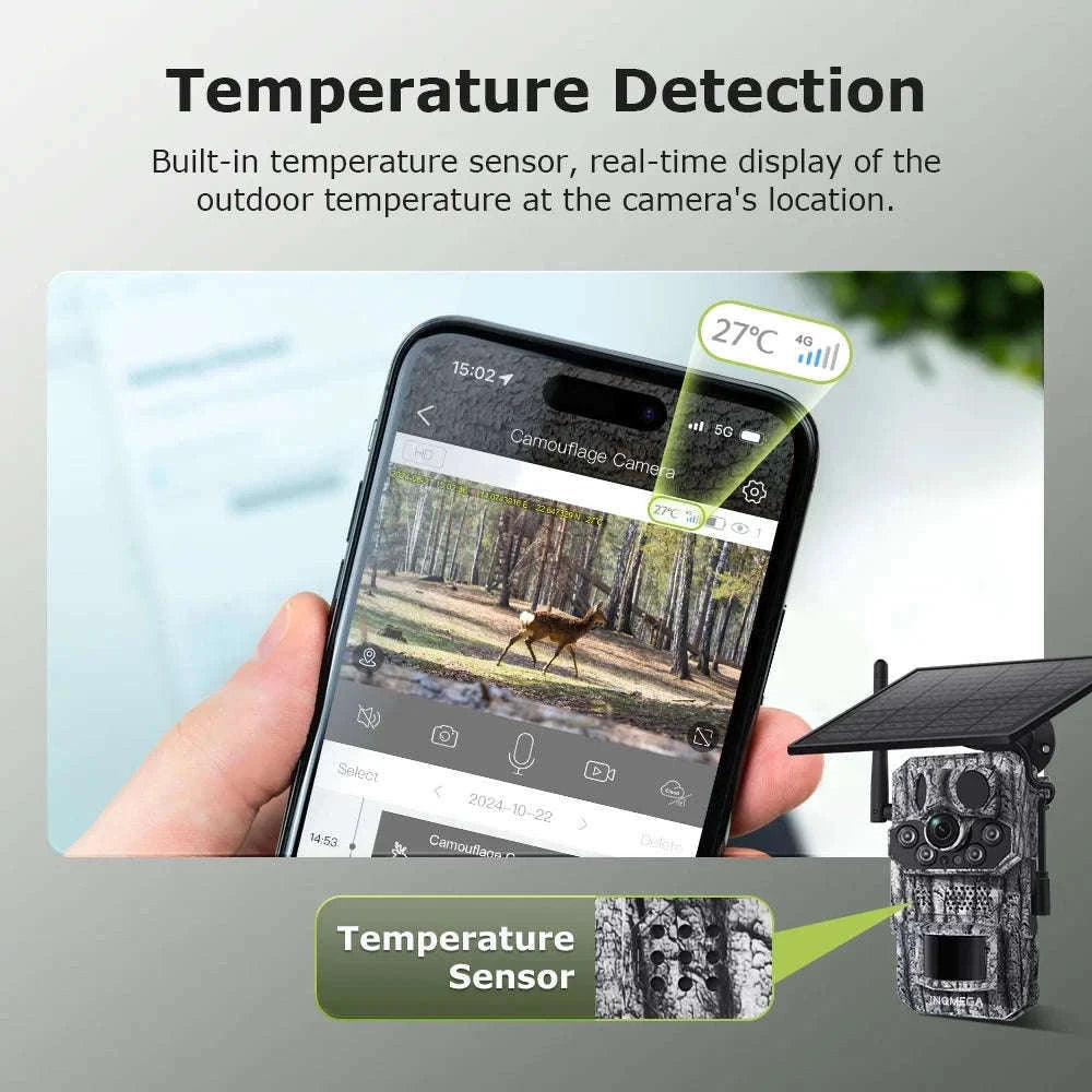 4G 2K 5MP Trail Camera with PIR Motion Detection & Night Vision-only Cam 32GB / france